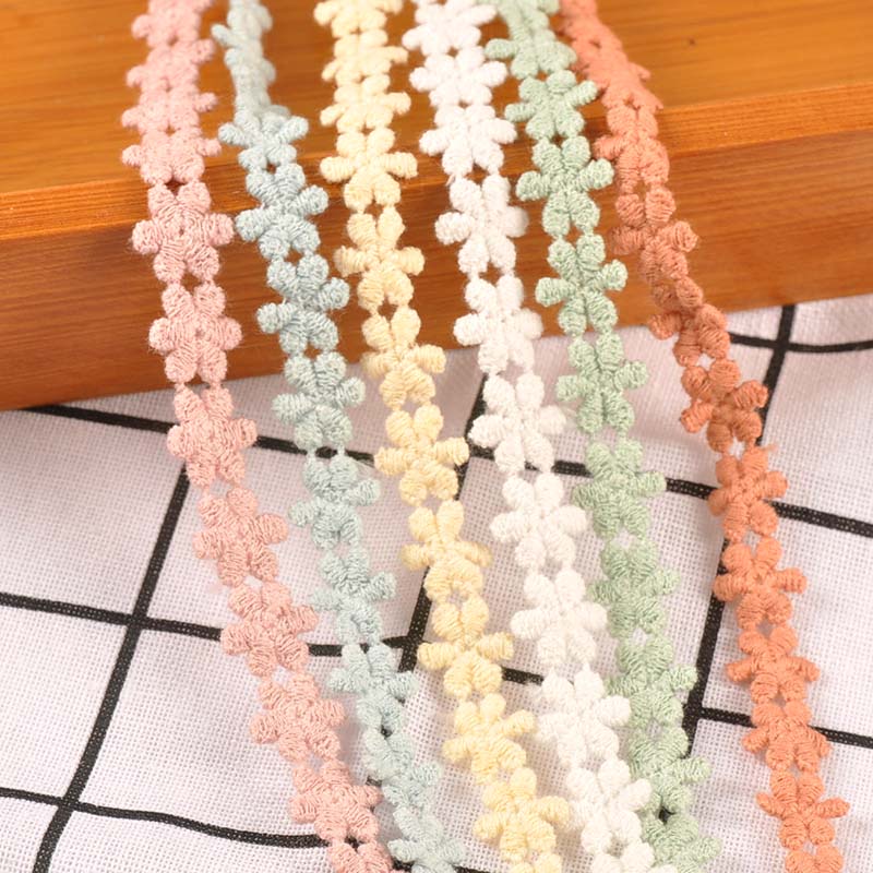 2 หลาดอกไม้รูปแบบMulticolorลูกไม้ผ้าอุปกรณ์เย็บผ้าลูกไม้Trim Patchworkริบบิ้นทําด้วยมือDIYเสื้อผ้าวัสดุCP2449