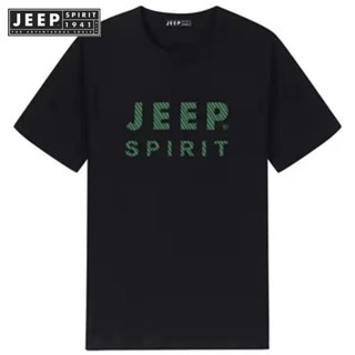 JEEP SPIRIT 1941 ESTD เสื้อยืดคอกลม แขนสั้น ผ้าฝ้าย 100% ทรงหลวม ขนาดใหญ่ แฟชั่นฤดูร้อน สําหรับผู้ชาย