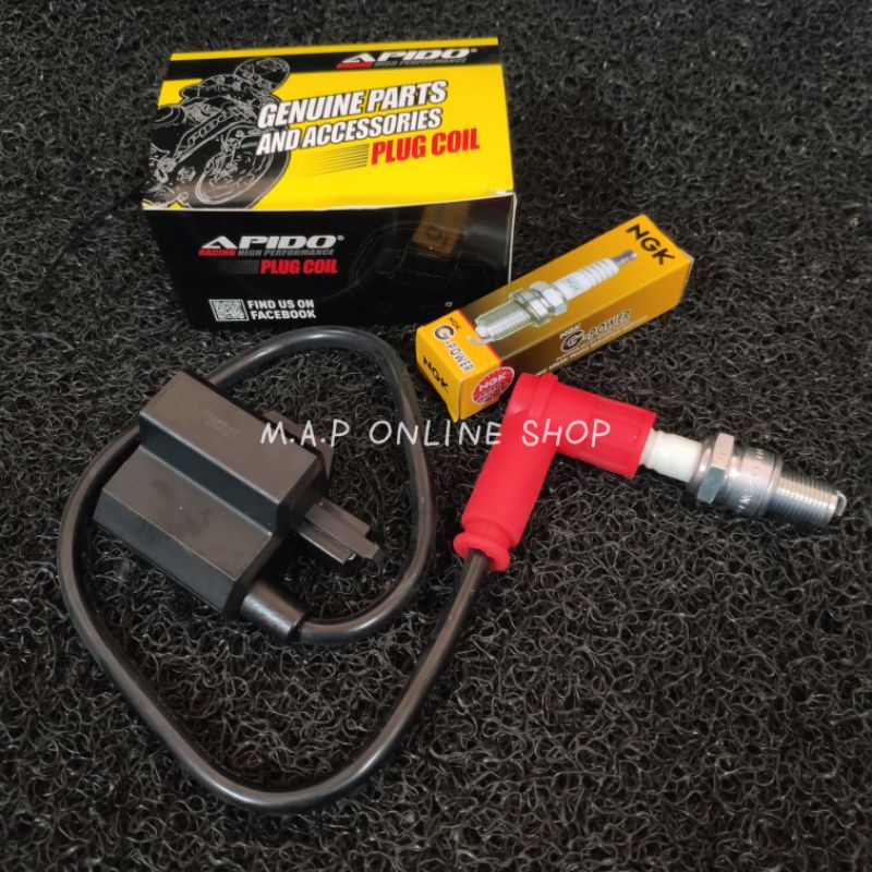 Suzuki RG110 RG Rg110 Best110 ปลั๊กคอยล์ APIDO + Ngk Plug Racing Gpower + ปลั๊กหมวก Racing คุณภาพ OE