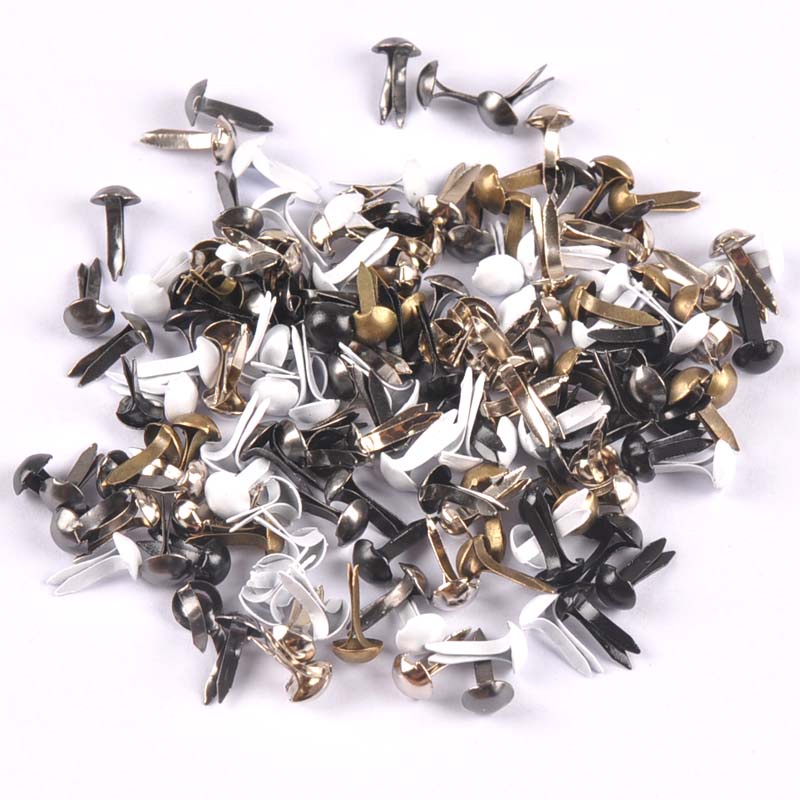 100PCs ผสมรอบ vintge Brad Scrapbooking Embellishment Fastener Brads โลหะหัตถกรรมสําหรับ Diy หัตถกรรมตกแต่ง CP2147