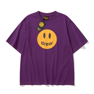 Drew เสื้อยืดแขนสั้นลําลอง ผ้าฝ้าย พิมพ์ลาย 11 สี แฟชั่นคู่รัก สไตล์คลาสสิก สําหรับผู้ชาย และผู้หญิง