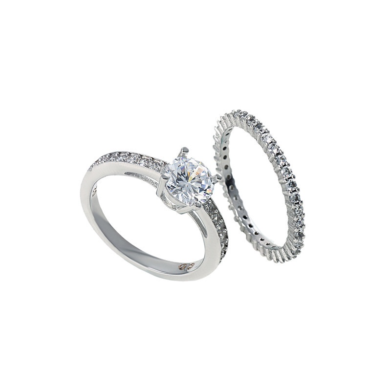 แหวนคู่ ซ้อนกันได้ ของขวัญวันหยุด เรียบง่าย สําหรับผู้หญิง - รูปที่ 6