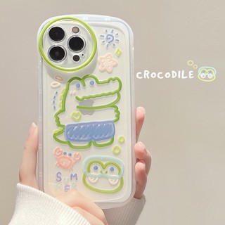 เคสโทรศัพท์มือถือนิ่ม กันตก ลายการ์ตูนจระเข้ตลก สร้างสรรค์ สําหรับ Apple Iphone 14promax 13 13promax 12 14pro 11 7 8