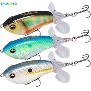 TRUSCEND เหยื่อตกปลา Topwater พร้อมตะขอ BKK, เหยื่อตกปลา Plopper สำหรับปลากะพงปลาดุก, เหยื่อตกปลา Minnow Bass พร้อมหางใบพัด