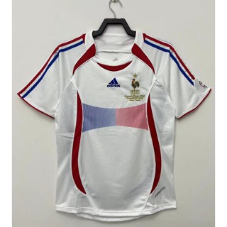 เสื้อกีฬาแขนสั้น ลายทีมชาติฟุตบอล Zidane Henry French Maillot de Football Jersey Retro 06 ชุดเยือน