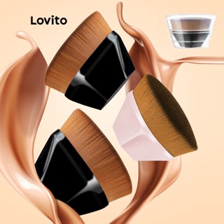 Lovito แปรงแต่งหน้า เรียบง่าย พกพาง่าย พร้อมกล่องเก็บ สําหรับผู้หญิง L41MU002 (สีชมพู / ดํา)