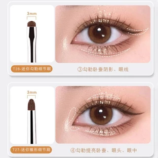 แปรงอายแชโดว์ Small Fine Eye Shadow Brush Eye Makeup Detail Brush Eye Cone Brightening Brush Lying Silkworm Eyeliner Tail แปรงแต่งหน้า