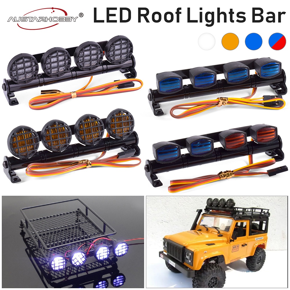 Austarhobby 1:10 Crawler Part RC รถสําหรับ 1/10 1/8 HSP CC01 TRX4 TRX6 Axial SCX10 II HSP TAMIYA RC รถ AUSTAR AX-506W LED หลังคา Light Bar