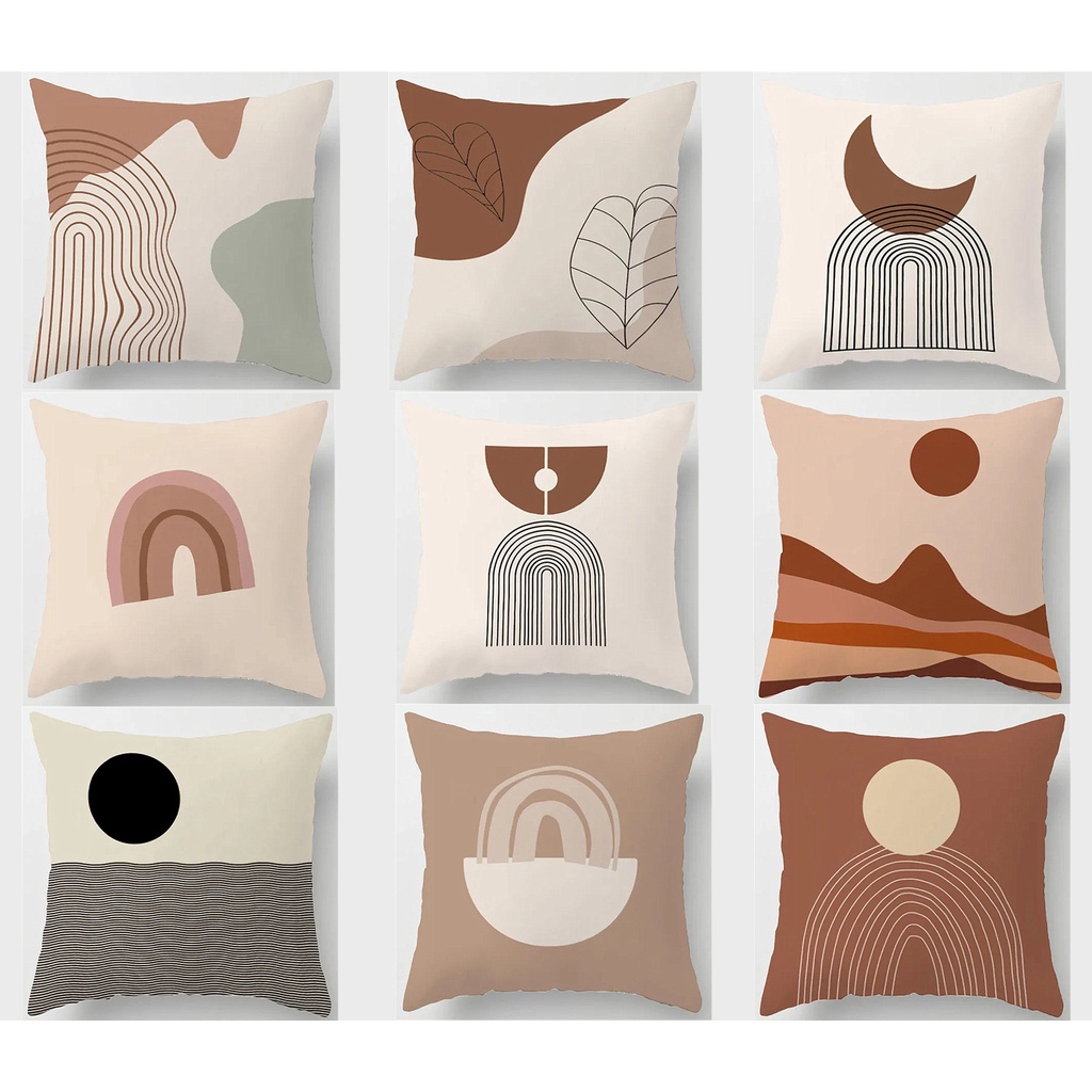 <COD> ปลอกหมอน ลาย Brown Morandi 70×70.60×60.50×50.45×45.40×40.ปลอกหมอนอิงโซฟา สําหรับตกแต่งห้องนั่งเล่น