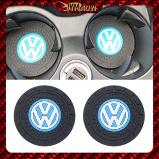 แผ่นยางรองแก้วน้ํา กันลื่น อุปกรณ์เสริม สําหรับ Volkswagen VW polo golf mk1 mk3 mk4 mk5 mk6 mk7 gti beetle jetta tiguan passat scirocco 2 ชิ้น