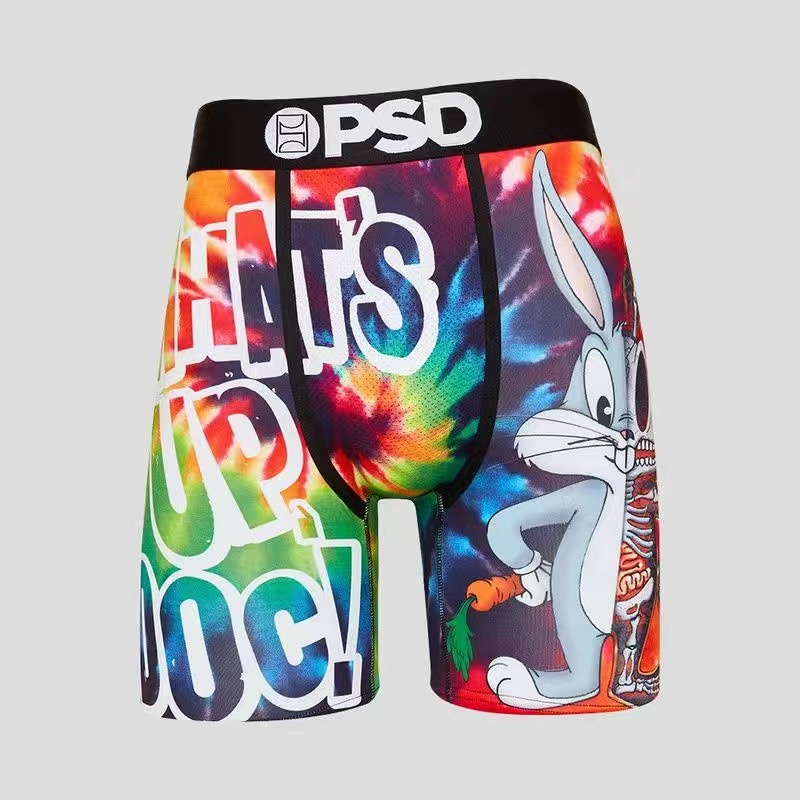 PSD ชุดชั้นใน "การ์ตูน" กางเกงขาสั้นกีฬาการบีบอัดผู้ชาย Quick-drying Breathable กางเกงชกมวยขี่จักรยา