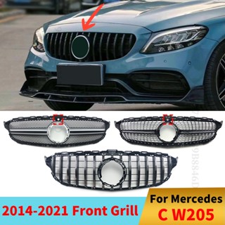 ตะแกรงกระจังหน้ากันชนหน้า แบบตาข่าย สําหรับ Mercedes W205 C205 S205 Benz C class 2014-2021 AMG GTR