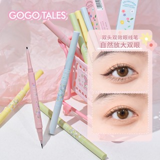 Gogo TALES 2 In 1 ปากกาอายไลเนอร์ เนื้อเจล สีน้ําตาล บางพิเศษ NO.GT408