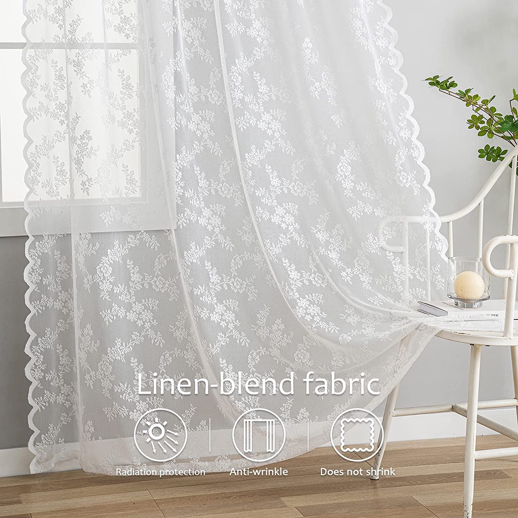 แนะนำ ผ้าม่าน ผ้าม่านหน้าต่าง ผ้าลูกไม้ สีขาว สไตล์โมเดิร์น สําหรับตกแต่งห้องนอน ห้องนั่งเล่น ระเบียง ราคาพิเศษ มีเก็บเงินปลายทาง