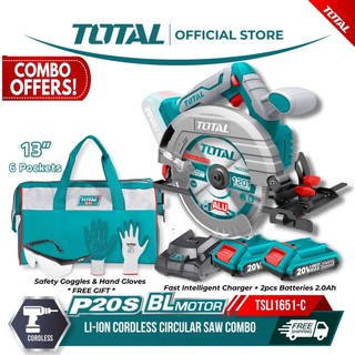 Total Lion Circular Saw (P20s/20V) + (2 Pcs) Batteries & Charger Combo Set TSLI1651 -C