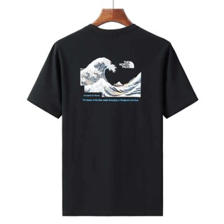 เสื้อยืดแขนสั้น ผ้าฝ้าย พิมพ์ลาย The North Face Wave Scenery สําหรับผู้ชาย