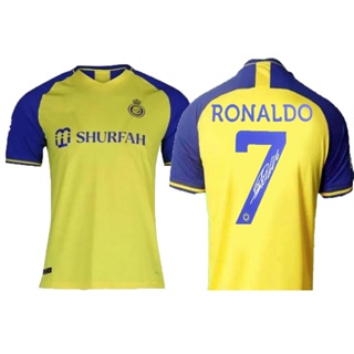 เสื้อกีฬาแขนสั้น ลายทีมชาติฟุตบอล Ronaldo 2022 2023 CR7 Gonzalo Martinez Talisca Ghislain Konan Vincent สีเหลือง สําหรับผู้ชาย 22 23 Al Nassr FC