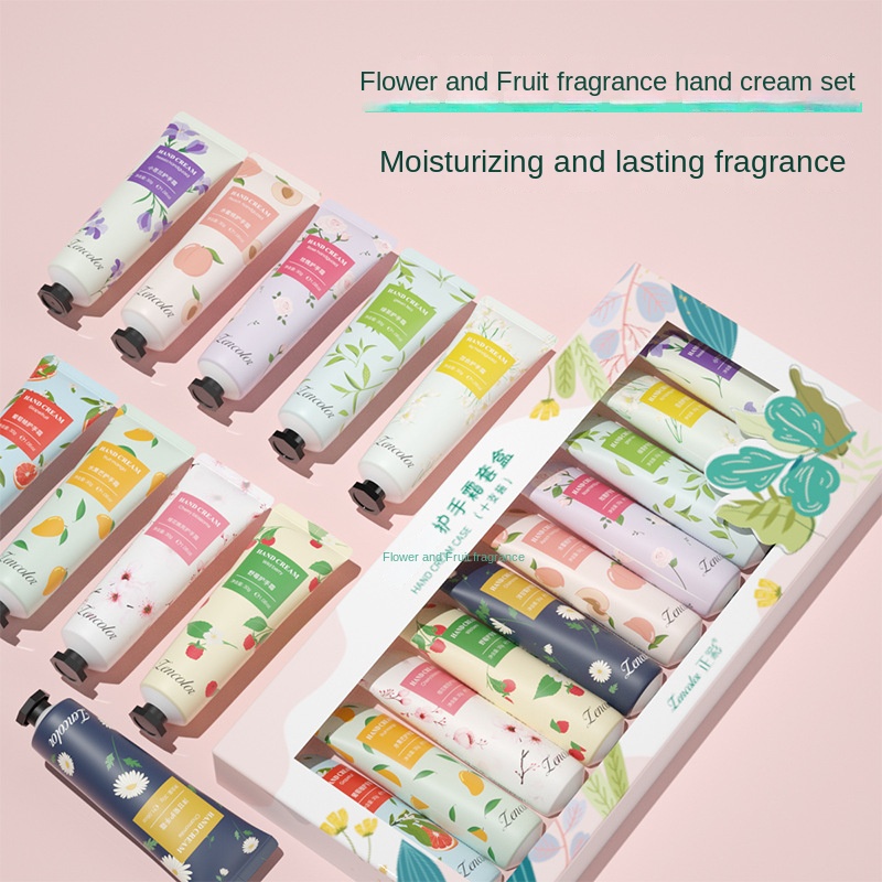 แฮนด์ครีม กลิ่นดอกคาโมมายล์ ให้ความชุ่มชื้น 10 กลิ่น สีขาว