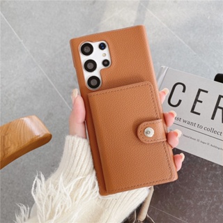 เคสโทรศัพท์มือถือหนังแข็ง กันกระแทก พร้อมช่องใส่บัตร แม่เหล็ก หรูหรา สําหรับ Samsung Galaxy S23 Ultra S22 S21 S20 S10 Plus S9 S8 Note8 Note9 Note10 Note20 Ultra