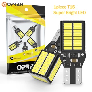 Oprah หลอดไฟท้ายรถยนต์ LED 50 ดวง T15 W16W 4014SMD 6000K 12-24V พลังงานสูง สีขาว 1 ชิ้น