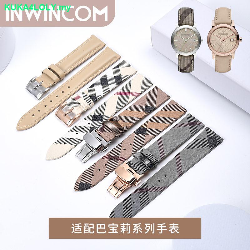 สายนาฬิกาข้อมือหนังแท้ ลายสก๊อต สําหรับ BURBERRY BU1938 0228