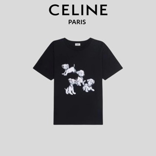 Celine เสื้อยืดคอกลม แขนสั้น พิมพ์ลายการ์ตูน สําหรับผู้ชาย และผู้หญิง