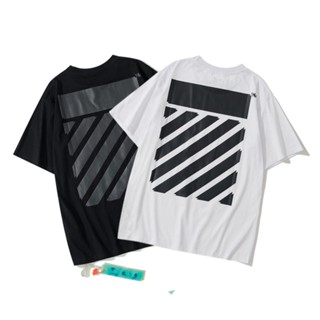 เสื้อยืดแขนสั้นลําลอง ผ้าฝ้าย พิมพ์ลาย OFF-WHITE สไตล์คลาสสิก แฟชั่นสําหรับผู้ชาย และผู้หญิง