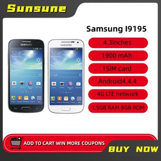 Samsung I9195 Galaxy S4 mini I9195 Dual-core 4.3 นิ ้ ว 1.5GB RAM 8GB ROM 8MP กล ้ อง LTE ปลดล ็ อคโทรศัพท ์ มือถือ Android
