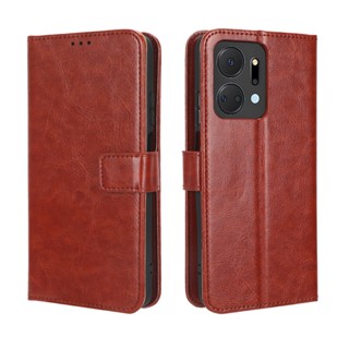 เคสโทรศัพท์หนัง PU แบบฝาพับ พร้อมช่องใส่บัตร ตั้งได้ สําหรับ Honor X7A X7A