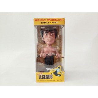 กล่องของเล่นฟิกเกอร์ PVC รูปปั้น Bruce Lee Bobble Head ขนาด 7 นิ้ว