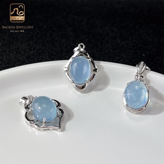 Baceda Aquamarine จี้สร้อยคอชุบทองแดง พร้อมใบรับรอง และกล่องของขวัญ