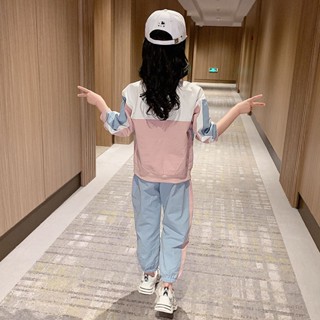 ชุดเสื้อยืด และกางเกง สไตล์สปอร์ต แฟชั่นฤดูใบไม้ผลิ สําหรับเด็กผู้หญิง 2022