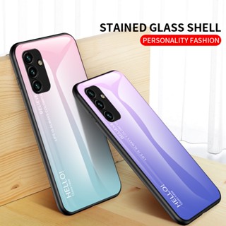 For Samsung Galaxy A34 5G Phone Case Samsung A34 5G กระจกนิรภัย ปลอก ขอบ TPU อ่อน Edge Protection Hard Shockproof Fashion ฝาหลัง