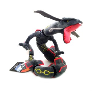 ตุ๊กตาการ์ตูนโปเกม่อน Rayquaza สีดํา แวววาว ของเล่นสําหรับเด็ก