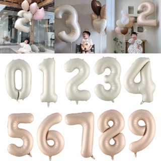 พร้อมส่ง ใหม่ ลูกโป่งฟอยล์ดิจิทัล เนื้อแมตต์ คาราเมล ตัวเลข …