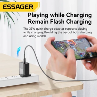 Essager Gan 33w A+C ชาร์จเร็ว Type c ที่ชาร์จรองรับ PPS PD QC3.0 usb travel charger เข้ากันได้กับโทรศัพท์มือถือ IP SAMSUNG