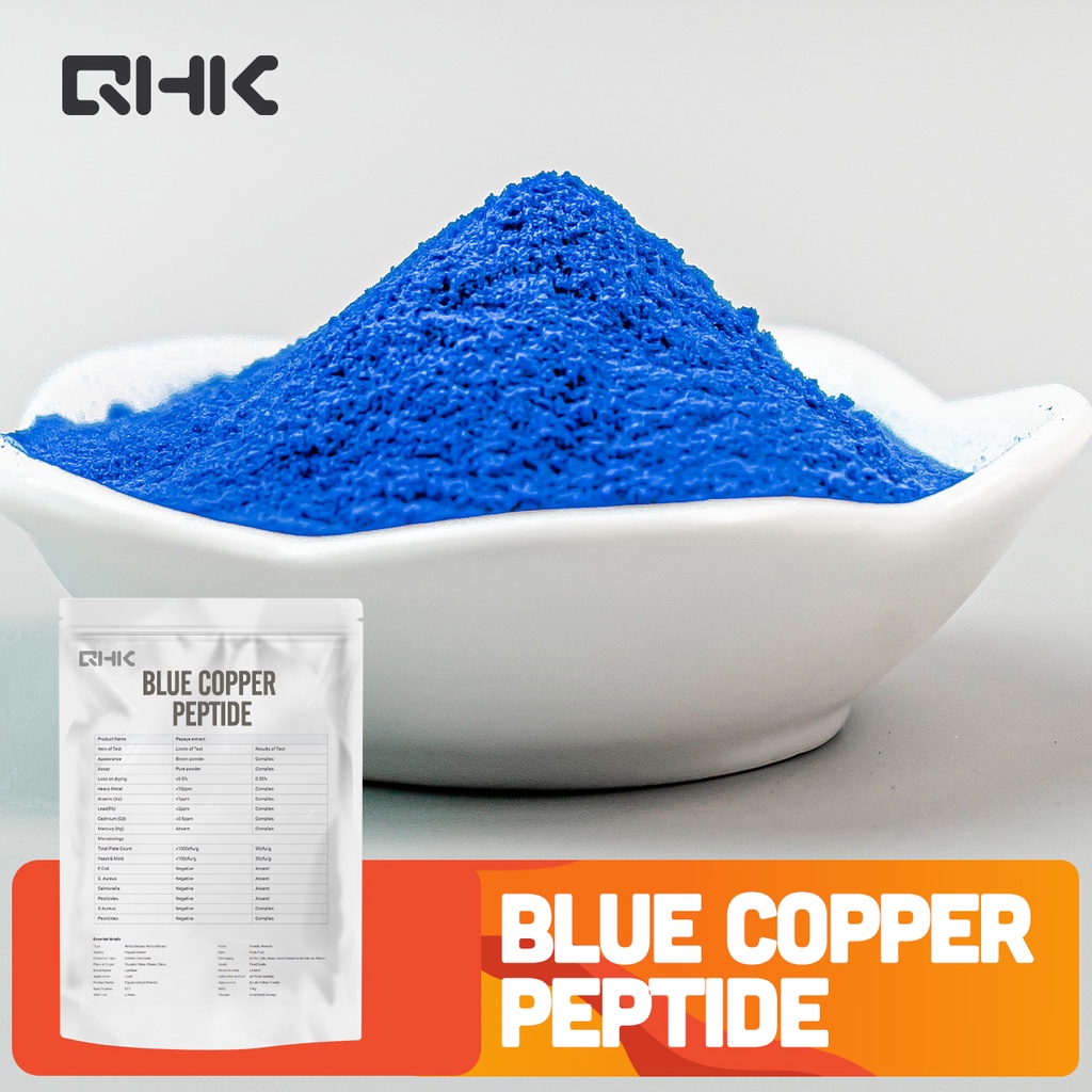วัสดุดิบเกรดเครื่องสําอาง Blue Copper Peptide Ghk-Cu Copper tripeptide-1