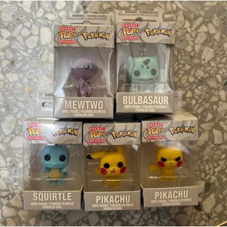 Funko Pop พวงกุญแจ โปเกม่อน Mewtwo Pikachu Squirtle Action Figure Pocket Pop ของเล่นพวงกุญแจ