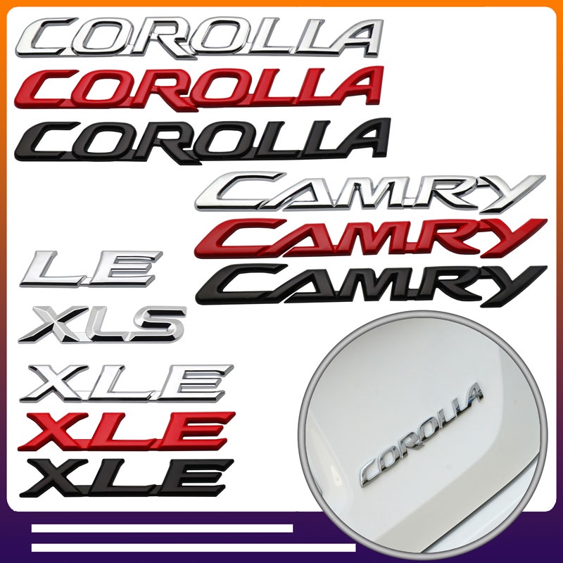 ส่วนบุคคลรถสติกเกอร์โลหะสําหรับ Toyota Corolla Camry LE XLE กลับ Trunk โลโก้รถ Badge อุปกรณ์เสริม