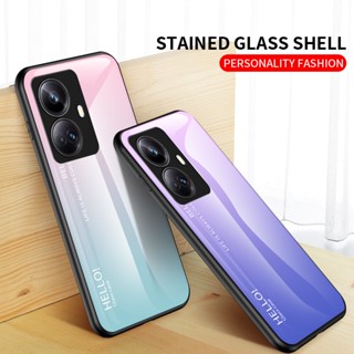 For Realme 10 Pro Plus Phone Case Realme 10 Pro Plus กระจกนิรภัย ปลอก ขอบ TPU อ่อน Edge Protection Hard Shockproof Fashion ฝาหลัง