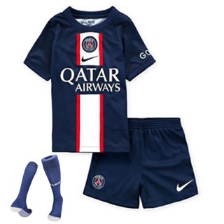 เสื้อกีฬาแขนสั้น ลายทีมชาติฟุตบอล Messi Neymar Mbappe Paris Saint Germain 2022-23 Season PSG ชุดเหย้า สําหรับเด็ก