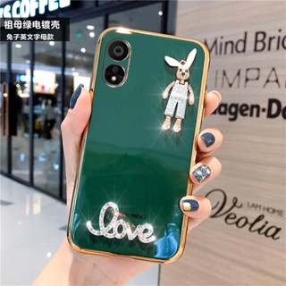 เคสโทรศัพท์สําหรับ OPPO A78 A17 A17K A95 A74 A15 A15S A16K Reno 8T 7Z 8Z 5G A53 A73 2020 F11 Proมือถือแบบนิ่ม กันกระแทก ลายกระต่าย หรูหรา