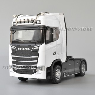 โมเดลรถบรรทุกสเกล 1:50 Diecast Scania S730 Semi-Trailer Tractor พร้อมเสียง และไฟ ของเล่นสําหรับเด็ก