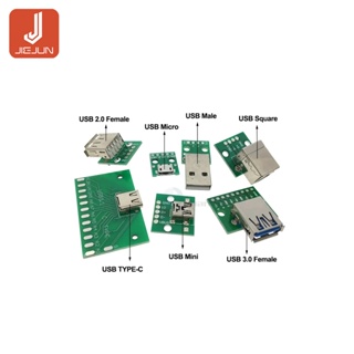 บอร์ดอะแดปเตอร์แปลง MINI MICRO USB เป็น DIP 2.54 มม. 5pin USB ตัวผู้ ตัวเมีย B Type-C USB2.0 3.0 ตัวเมีย PCB 10 ชิ้น