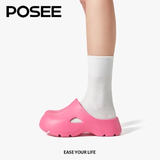 Posee Mae Bv PuddleStyle รองเท้าหัวโต ด้านล่างหนา รองเท้าแตะลําลอง พื้นหนา กันลื่น แฟชั่นฤดูร้อน สําหรับสตรี P27506S