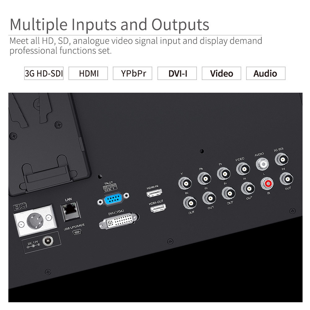 Seetec P173-9HSD-CO มอนิเตอร์ผู้กํากับการผลิต 17.3 นิ้ว พร้อมอินพุต และเอาต์พุต 3G-SDI HDMI YPbPr การออกแบบอลูมิเนียม Full HD 1920×1080