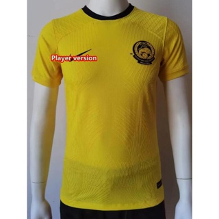 เสื้อกีฬาแขนสั้น ลายทีมชาติฟุตบอล Harimau Malaya Jersi 22-23 Player Issue ชุดเหย้า