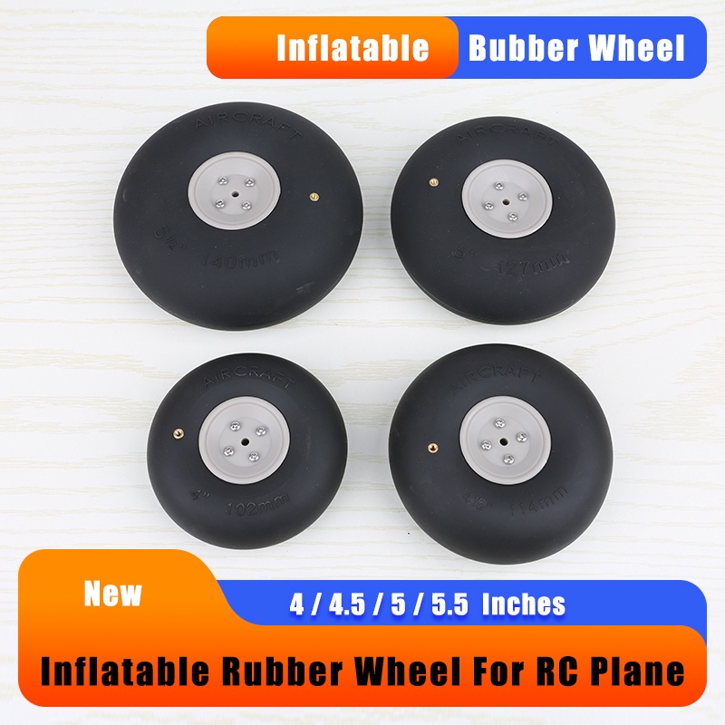 1PCS Fixed-Wing เครื่องบิน Inflatable PU ล้อ 4/4.5/5/5.5 นิ้วนิวเมติกยาง Landing Gear ล้อสําหรับ RC เครื่องบินอะไหล่