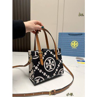 Tory Burch กระเป๋าสะพายไหล่ กระเป๋าช้อปปิ้ง ทรงโท้ท ขนาดเล็ก 5 สี สําหรับผู้หญิง (พร้อมกล่อง)