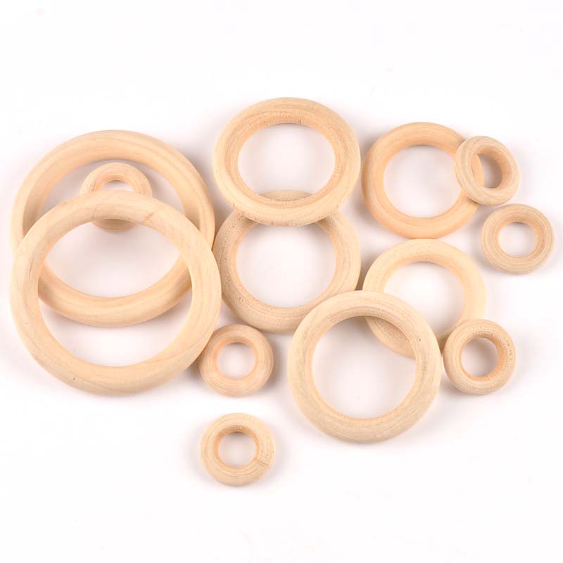 15-100 มม.ไม้ธรรมชาติวงกลม DIY หัตถกรรม Embellishment สําหรับแหวนไม้เด็กเด็ก Teething เครื่องประดับไม้ 12 ขนาด An Pick MT1861